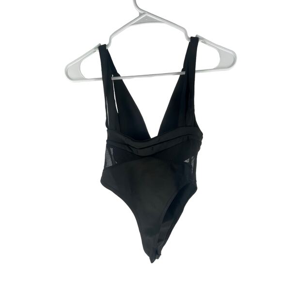 Nasty Gal Black Semi-Sheer One-Piece Swim Bathing Suit Women's Size US 0 - Picture 4 of 5